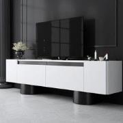 TV Meubel Wit Bohem 180x50x30 - Zwart Frame