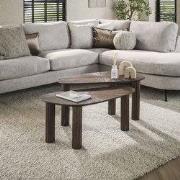 Salontafel set van 2 Myla Organisch Teakhout Bruin
