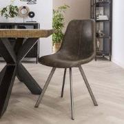 Set van 4 Eetkamerstoelen Siena Saddle PU taupe