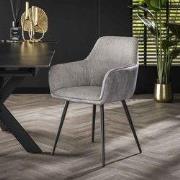 Set van 2 eetkamerstoelen Rivo Rib Rock Zilver