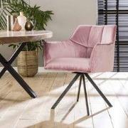 Set van 2 Eetkamerstoelen Lino Velvet Roze Draaibaar