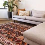 Vintage Vloerkleed Funda Creme/Oranje Oranje; Bruin - Polypropyleen