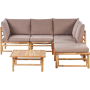 CERRETO - Loungeset 5-zits hoekbank - Taupe - Bamboehout