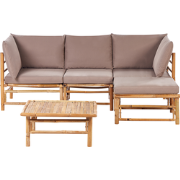 CERRETO - Loungeset 4-zits hoekbank - Taupe - Bamboehout