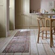 Laagpolig Wasbaar Loper Dion Global - Blauw 60x230cm - 60x230 cm