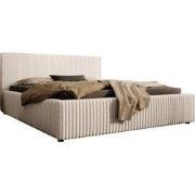 Meubella - Tweepersoonsbed Infinity - Beige - Fluffy ribstof - 160x200...