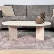 Ovale Salontafel Travertin look Sabla - 119x60