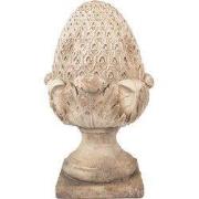 Clayre & Eef Decoratie Ornament Dennenappel 27x27x45 cm Beige Keramiek