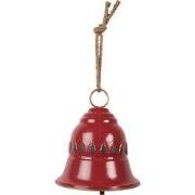 Clayre & Eef Decoratie Bel Ø 23x25 cm Rood Metaal
