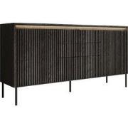 Meubella - Dressoir Timoteo - Mat zwart - 166 cm