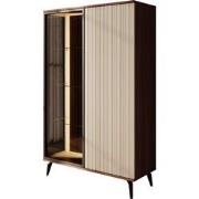 Meubella - Riverhead - Vitrinekast - Beige/Eiken - 103x39x162 cm