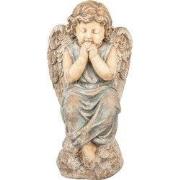 Clayre & Eef Decoratie Beeld Engel 32x23x56 cm Beige Keramiek