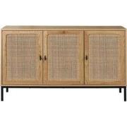 Buffetkast met 3-deurs  met rotan webbing - L120 x H72 cm - JAYA