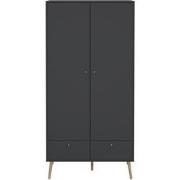 Kleerkast met 2 deuren en 2 lades met houten poten H200,1 cm  TARP