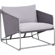 PONTE - Tuinstoel met kussen - Grijs - Staal