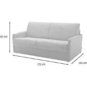 Slaapbank 3-zits in geribbeld fluweel L175 cm