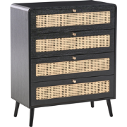 MOURA - Ladekast 4 lades - Zwart - MDF