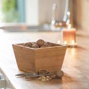 Bamboe Schaal met Notenkraker Vierkant