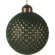 Clayre & Eef Kerstbal Ø 8x9 cm Groen Glas