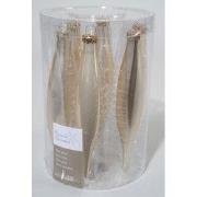 4 stuks - 6 kerstpegels parel glans-mat