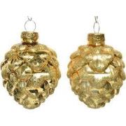 Denappel glas d5h7 cm lichtgoud 6st