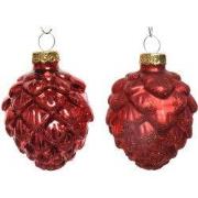 Denappel glas d5h7 cm kerstrood 6st