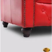 Chesterfield Bank Original Leer | 2 + 3 zits | Rood | 12 jaar garantie