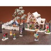 Kerstdorpminiatuur White Christmas Set 15x45x25 cm