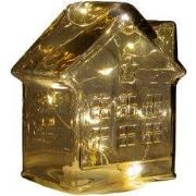 Huisje glas LED 12,5x7,5 amber