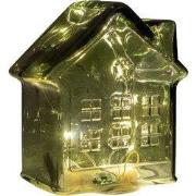 Huisje glas LED 12,5x7,5 groen