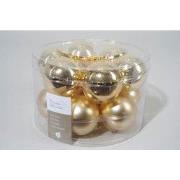 4 stuks - 12 kerstballen licht goud glans-mat 50 mm