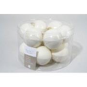 4 stuks - 12 kerstballen wolwit emaille 50 mm