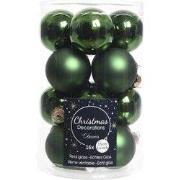 2 stuks - 16 Glazen balletjes 35 mm dennen groen