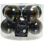 Kerstbal glas d6cm zwart iris 10st