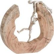 J-Line - Figuur Koppel Klimmen Hout/aluminium Naturel/zilver - 29x6.5x...