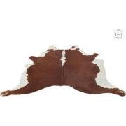 J-Line - Koeienvel Leer Bruin/wit 3-4m² - 230x240x2cm