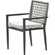 Florance dining fauteuil - carbon black - rope taupe - desert sand