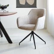 Draaibare Eetkamerstoel Lichtgrijs Chenille Camiel