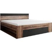 Meubella - Tweepersoonsbed Brown - Zwart - Eiken - 180x200 cm