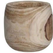 Mica Decorations Pia Bloempot - H24 x Ø24 cm - Paulowniahout - Lichtbr...