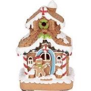 Clayre & Eef Kerstdecoratie met LED-verlichting Gingerbread house 11x1...