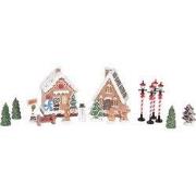 Clayre & Eef Kerstdecoratie met LED-verlichting Gingerbread house (set...