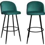 Lot de 2 chaises de bar velours L52 cm - HOUNDI
