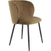 Light&living Eetkamerstoel 56x55x79 cm ELYNA velvet bruin-mat zwart - ...