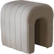 Poef Bouclé Taupe - Zithoogte 45 cm - Japandi Stijl - Giga Meubel