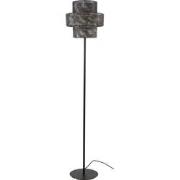Vloerlamp Metaal - Zwart/Bruin - 1-Lichts - 35x35x165cm