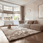 Hoogpolig vloerkleed Odelia stone - Interieur05 Beige; Wit - Polyester...