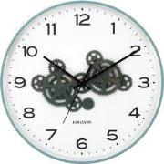 Karlsson - Wandklok Open Gear - Misty blue & jungle green- Ø40cm