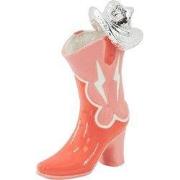Flower Vase- Boot with Disco Hat Vase- Ceramics- Pink/ Orange-16,5x10....