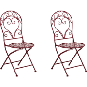 ALBINIA  - Tuinstoel set van 2 - Bordeaux - Metaal